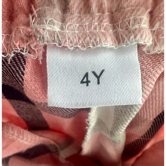 Toddler Pink Plaid Ruffle Overalls • Girls 4Y • Adjustable Straps • (Runs Small) - Picture 4 of 4